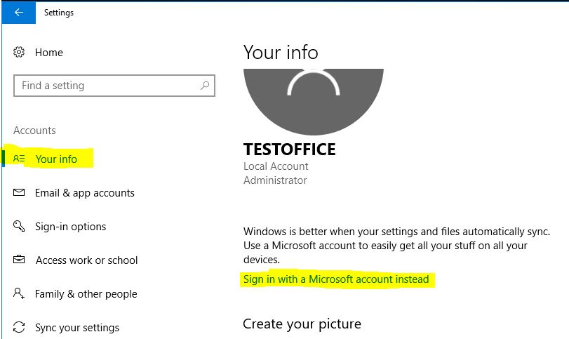 Link Account to Windows 10 license