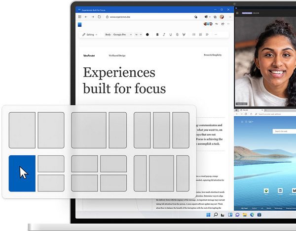 طراحی جدید ویندوز 11، تسکبار مرکزی و ظاهر مدرن پنجره‌ها